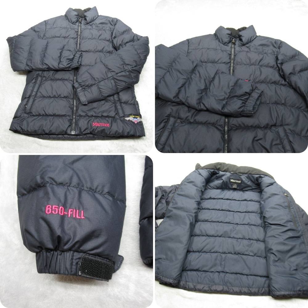 Marmot Jacket Womens Large Navy 650 Fill Down Puffer Lightweight‎ Pack Warm READ
